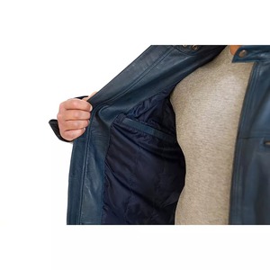 High Quality <b>Men's</b> Stand Collar Leather <b>Jacket</b> Motorcycle Lightweight Faux Leather Outwear <b>Jacket</b> <b>for</b> <b>Men</b> - Product Image 6