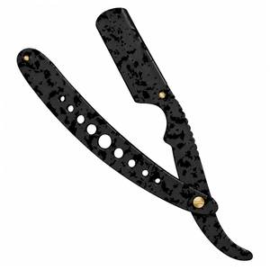 Rasoir droit pliant de qualité supérieure pour le rasage de la barbe, couteau de barbier en acier inoxydable, camouflage noir, réutilisable, fabricant OEM - Product Image 1