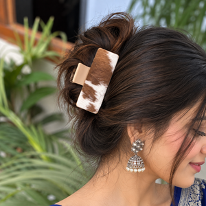 Wholesale Custom Cowhide Leather Cute Hair <b>Claws</b> Elegant Luxury Genuine Leather Hair <b>Claw</b> <b>Clips</b> for Women Hair Accessories - Product Image 1