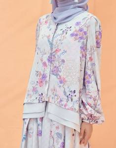 Vêtements islamiques musulmans de Malaisie, ensemble Abaya brillant, Baju Kurung SIPO, mode Eid, ensemble coordonné 2 pièces en satin de soie - Product Image 4