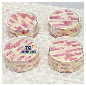 Fournisseur fiable de sous-verres en rotin de luxe pour la maison, lot de 6 sous-verres en rotin faits à la main style bohème pour boissons, panier en osier tressé. - Product Image 6