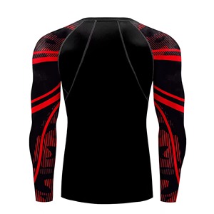 Rashguard OEM ODM Rash Guard pour hommes, imprimé par sublimation, en spandex, Rash Guard BJJ, Rash Guard pour la gym, le surf et la plongée, Rashguard Comp - Product Image 2