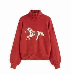 Varsity College Style Knit Sweater Thick Warm Winter Pullover Comfortable Soft Female Heavy Knit Fashion <b>Jumper</b> 2026 breathable - Product Image 1