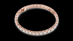 Bracelet tennis en moissanite à coupe ronde, bracelet à maillons étincelants en or rose, bijoux de luxe pour femmes et hommes, cadeau élégant, style affirmé - Product Image 6