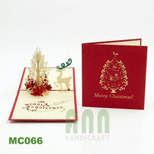 การ์ดอวยพรรูปกีตาร์แบบ 3 มิติ ตัดด้วยเลเซอร์ รุ่น MC054 จาก ANN HANDICRAFT พร้อมปั๊มร้อนและพิมพ์ออฟเซ็ต จากเวียดนาม สำหรับเทศกาลคริสต์มาส - Product Image 4