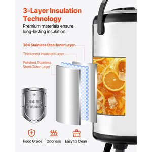 Dispenser Termico per Bevande 3.2 Gal/12L in Acciaio Inossidabile con Rubinetto e Display Temperatura, Rame 5L per Bevande Calde - Product Image 4