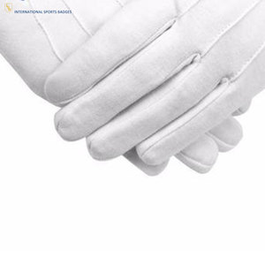 ถุงมือสีขาวสำหรับพิธีกรรมเมสันระดับมืออาชีพ ผลิตจากผ้าฝ้ายคุณภาพพรีเมียม พร้อมการเย็บที่ทนทานและรูปลักษณ์ที่หรูหรา - Product Image 5