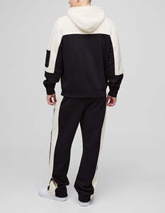 Ensemble de survêtement à capuche pour homme 100 % coton de haute qualité, prix de gros, avec logo personnalisé imprimé, style streetwear bicolore - Product Image 4