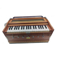 Harmonium Double Reed 7 Stop Portable Wooden Harmonium Keyboard Pump Organ Smooth Key Action for Travel Study and Outdoor Perfo