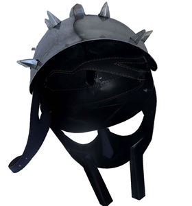 Casque de gladiateur Maximus fait main, masque style MF Doom, armure romaine médiévale, métal plaqué noir pour reconstitution historique, Halloween, cosplay - Product Image 5