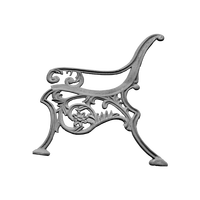 Pied de banc décoratif Daisy en fonte, panneau latéral pour siège de jardin, cadre de mobilier de patio de villa de luxe, accoudoirs pour parc botanique