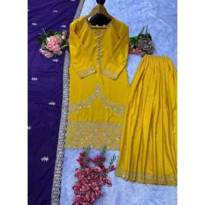 Hermosos Vestidos de Noche de diseñador Top-Bottom y Dupatta Set para fiestas - Product Image 2