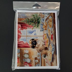 Lunatique A7 Taille 5x7 Pekingese Christmas Cookie Cartes de notes vierges Lot de 8 avec enveloppes pour salutations et notes - Product Image 3