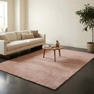 Alfombra de Área Rosa Claro, Moderna, Aterciopelada, Minimalista, de Color Sólido, Hecha a Mano, de Lana, Suave y Lujosa, para Decoración de Sala de Estar o Dormitorio - Product Image 4