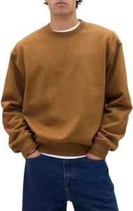 <b>Men's</b> <b>Brown</b> Crew Neck Sweatshirt 100% Cotton French Terry Pullover Casual Regular Fit Winter/Autumn Wear - Product Image 4