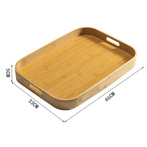 Bandeja de Bambú para Aperitivos y Bebidas, Rectangular Mediana, Ecológica, Decorativa, Diseño Moderno, Función Móvil - Product Image 4