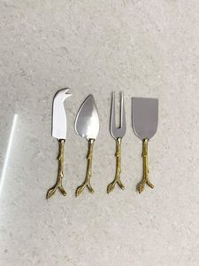 Ensemble d'ustensiles à fromage en acier inoxydable, 4 pièces, outils de service, couverts de cuisine, compatibles lave-vaisselle - Product Image 3