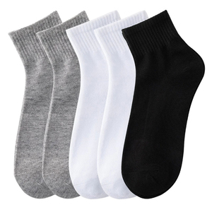 Calcetines Casuales de Tobillo para Hombre, al Por Mayor, de Alta Calidad, con Logotipo Personalizado, Transpirables, Antibacterianos, Ecológicos, de Poliéster, Color Sólido - Product Image 3