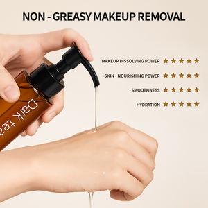 Venta al por mayor OEM ODM 200ml extracto de té negro orgánico aceite <span class=keywords><strong>desmaquillante</strong></span> vegano a base de hierbas suave limpieza cuidado de la piel refrescante - Product Image 4
