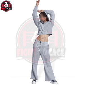 Ensemble de survêtements pour femmes, couleur gris, vêtements décontractés, coupe confortable, meilleure qualité, hauts courts pour femmes, sweats à capuche et ensembles de pantalons - Product Image 2