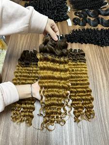 2024 populares paquetes vietnamitas extensiones de cabello de onda de agua profunda en colores al por mayor cabezas de Entrenamiento para mujeres - Product Image 2
