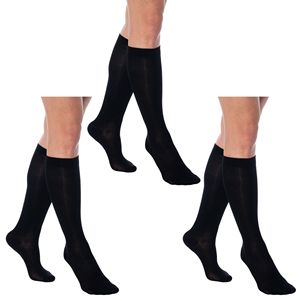 Women's Combed Cotton <b>Knee</b>-<b>High</b> <b>Socks</b> 3 Pairs Over the Calf Long <b>Socks</b> - Product Image 1