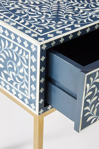 Mesa de Noche y Gabinete de Lujo con Incrustaciones de Hueso, Artesanía Contemporánea Tradicional Personalizada, para Sala de Estar, de la India - Product Image 4