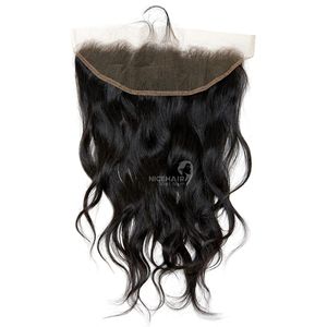 Peluca de Cabello Humano Virgen Remy Vietnamita 100% NiceHair, con Cutícula Alineada, Ondas Naturales, Frente de Encaje HD, Color Negro - Product Image 2