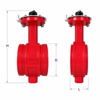 Vanne papillon manuelle rainurée, corps en fonte ductile, garniture souple, avec poignée, PN16, D81X-16Q, pour protection incendie et eau