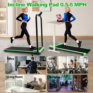 2-in-1 Upgrade Foldable Treadmill with Handle Bar Incline Portable Desk <b>Walking</b> Vibration <b>Pad</b> Remote Control-for Home Exercise - Product Image 4