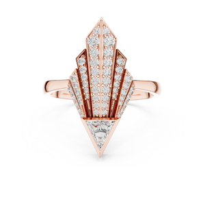 แหวนหมั้นเพชรโมอิสซาไนต์ทรงทริลเลียนต์แบบอาร์ตเดโค เงินแท้ 925 ประดับเพชรทรงพัด แหวนแต่งงานสำหรับผู้หญิง - Product Image 6