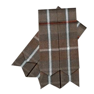 Tela Tartán con Diseño a Cuadros Marrón, Blanco y Rojo, Estilo Tradicional Escocés, Accesorios para Kilt Masculino - Product Image 2