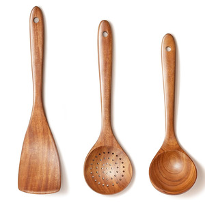 Utensilios de cocina prácticos, espátulas de madera con mango largo, herramienta de cocina al mejor precio, espátula para cocinar - Product Image 5