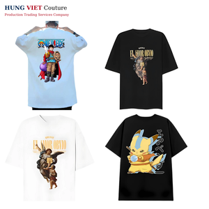 T-shirt graphique DTG/DTF personnalisé de haute qualité uni 100% coton 280GSM Heavy Oversize Mens BlankTshirts 2025 du Viet Nam - Product Image 1