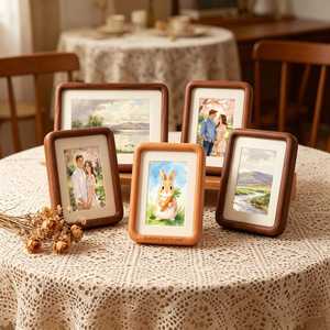 Wooden Photo <b>Frames</b> Rectangle Rustic Handmade Tabletop Display With Personalized Engraving For Home Decor - Product Image 3