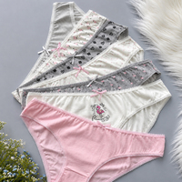 Culottes mi-hautes en coton pour femmes, imprimé floral, lot respirant pour usage quotidien, stock Bangladesh, sous-vêtements respirants pour femmes