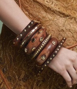 Women's Bohemia Style Agate <b>Beaded</b> <b>Bracelet</b> Gold Plated Red and Cream Color Fashion Bangle Jewelry At Best Price - Product Image 6