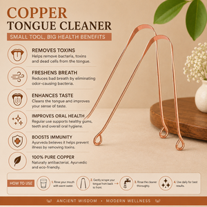 100 Percent Pure Copper Tongue Cleaner Ayurvedic Tongue Scraper for Fresh Breath Oral Hygiene and Daily Wellness Care - Product Image 3