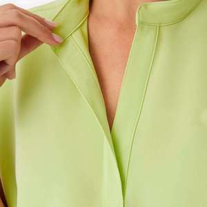Haut de blouse médicale unisexe personnalisé avec logo OEM du fabricant, ensemble de blouses confortables, vêtements de soins infirmiers pour hôpital, manches courtes, 100% coton - Product Image 6