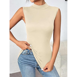 Wholesale Womens Sleeveless Fitness Shirt Oversized Heavyweight Cotton Tank <b>Top</b> Private Label Clothing Supplier - Product Image 3