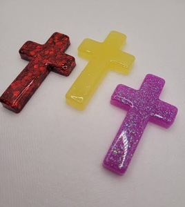 Croix carrée en résine ILAHI, motif folklorique découpé, design simple, bords lisses, couleurs vibrantes, haute qualité, Uttar - Product Image 1