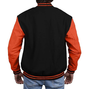 High Quality 100%Cotton Winter Custom Embroidery Blank Varsity Jacket Best Wholesale Latest Oversized Long Sleeve Winter Jacket - Product Image 3