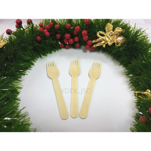 Fourchette en bois jetable taille 160mm pour la fête et les utilisations quotidiennes, service au restaurant, bord poli, surface lisse - Product Image 4