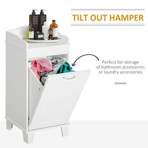 31\" Free Standing White Home Organizer Hamper Tilt Out <b>Laundry</b> <b>Storage</b> Cabinet for Bathroom Use - Product Image 6