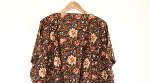 Robe kaftan bohème en coton pour femme, tenue de plage, vêtement de détente pour resort - Product Image 4