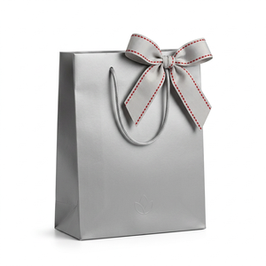 Ruban gros-grain doux gris 25 mm avec bordure rouge pour emballage de luxe, nœuds pour cheveux, couture, garniture de vêtements et décoration - Fournisseur en gros - Product Image 1