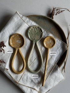 Cuillère à café vintage de luxe léger, rétro, en céramique, à manche court, pour la table et la soupe, usage domestique transfrontalier - Product Image 6