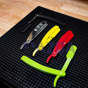 Navaja de Afeitar Recta de Acero Inoxidable Roja con Soporte de Cuchilla Reemplazable para Afeitado Facial y Cuidado Personal Profesional para Hombres - Product Image 6