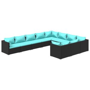 Conjunto de Muebles de Jardín de Ratán PE Negro con Acero con Recubrimiento en Polvo, Colección de Muebles Duraderos para Exteriores - Product Image 2