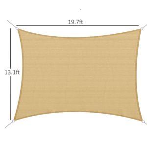Tenda Parasole Rettangolare Portatile da Esterno 20FT X 13FT, Vela Parasole con Motivo a Triangoli in Tela, Rete per Privacy - Product Image 3